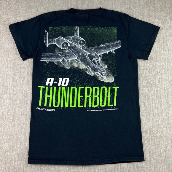 Blackbird Flight Wear A-10 Thunderbolt Warthog Graphic T-Shirt Mens Small Black - Picture 5 of 7